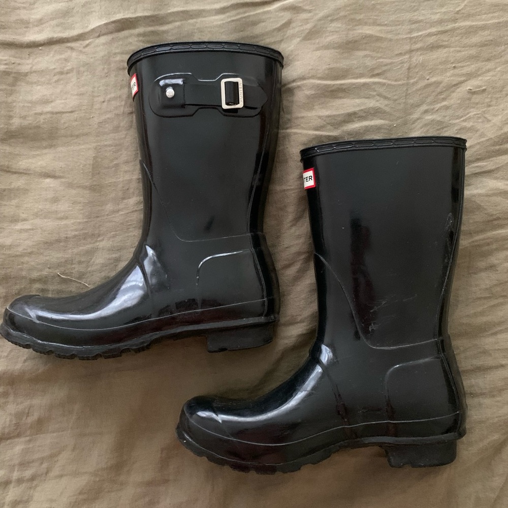 Black Gloss Hunter Rainboots